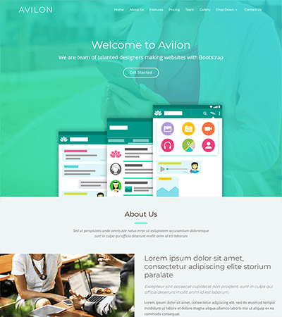 modello sito web Avilon