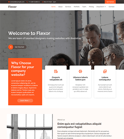 modello sito web Flexor