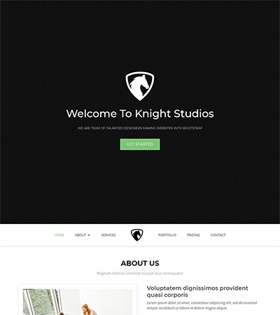 modello sito web Knight