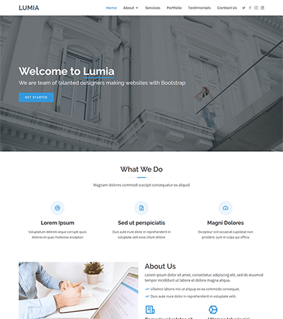 modello sito web Lumia