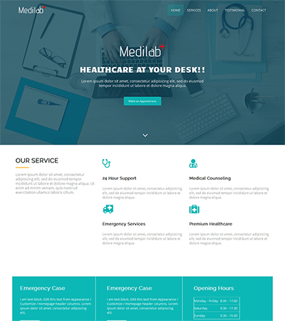 modello sito web Medilab