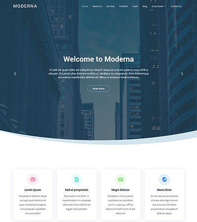 modello sito web Moderna