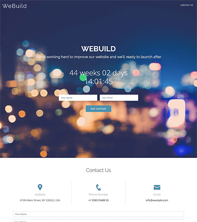 modello sito web WeBuild